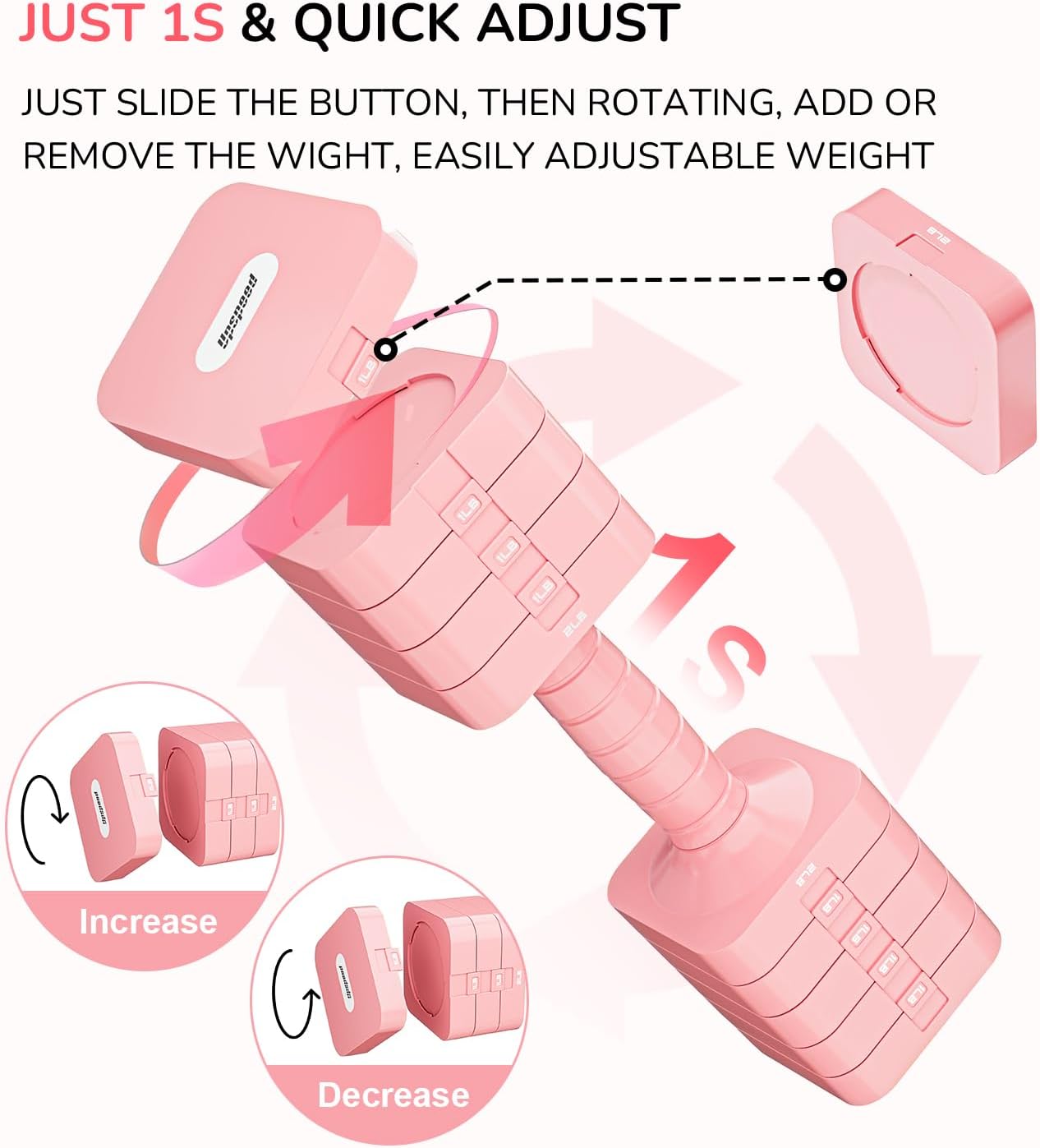 Adjustable Dumbbell Set for Women Men 16LB 20LB Hand Weights Dumbbells Sets Woman Exercise Fitness dumbbell Adjust dumbbells set of 2 for Home Gym Workout Strength Training Equipments