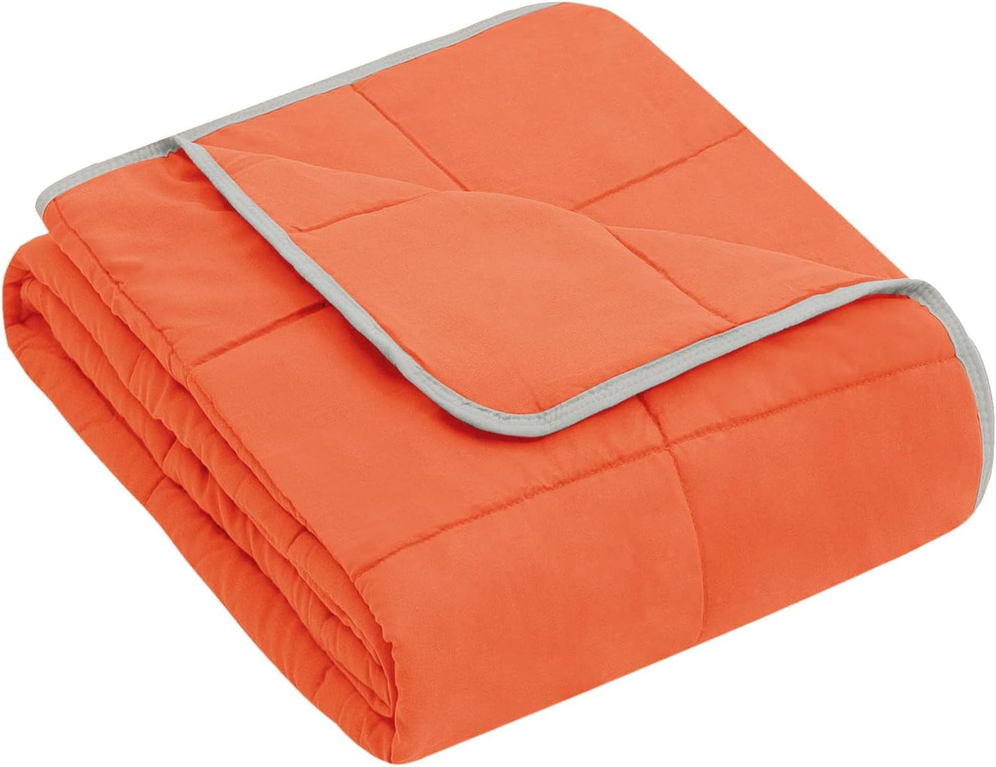 yescool Weighted Blanket (10 lbs, 41" x 60", Orange) Cooling Heavy Blanket for Sleeping Perfect for 90-110 lbs, Breathable Blanket with Premium Glass Bead, Machine Washable