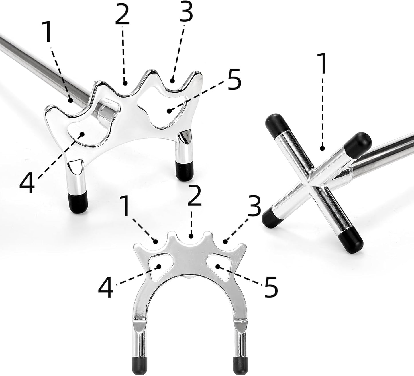 Retractable Billiards Cue Bridge, Snooker Pool Cue Bridge Stick, Billiards Cue Rest with 3 Pieces Removable Brass Bridge Head, Billiards Table Accessories for Pool Table, Game, Competition