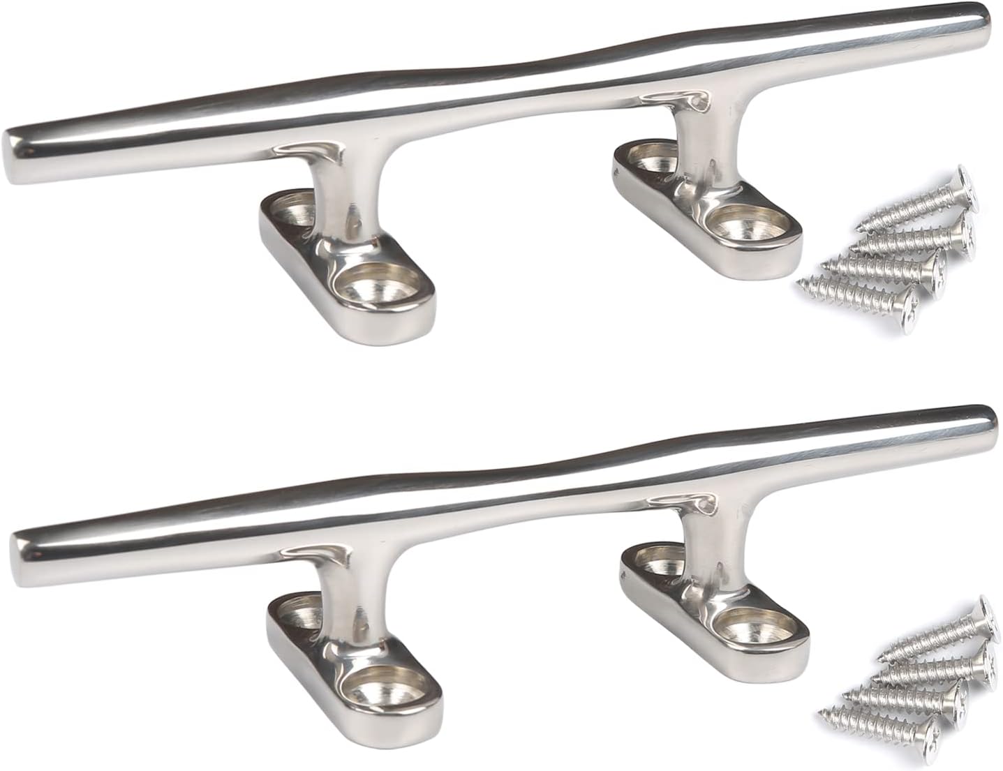 Boat Cleats 4 inch/5 inch/6 inch/8 inch Marine Dock Cleats Stainless Steel Boat Rope Cleat with Fasteners for Marine, Deck, Nautical Décor