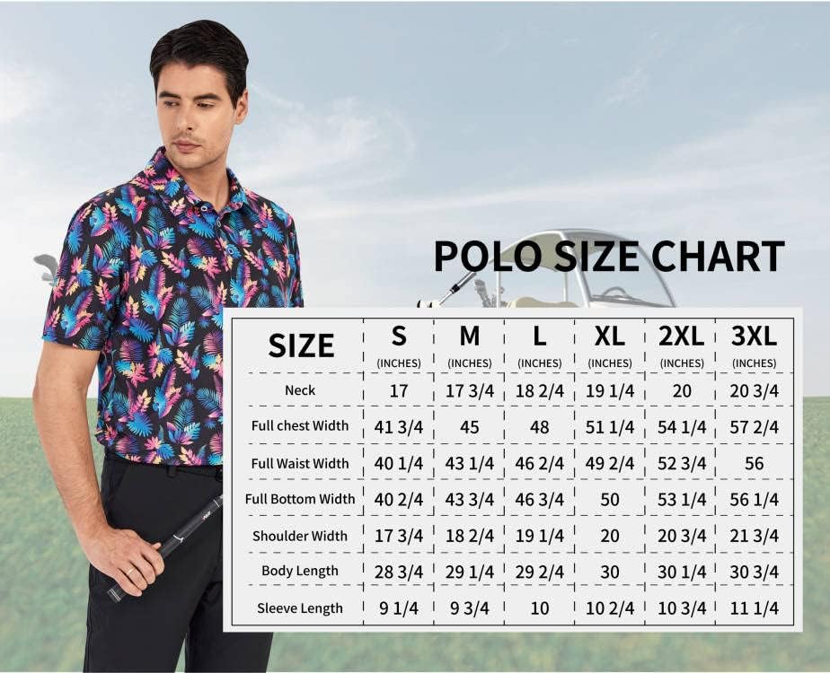 SAMERM Golf Shirts for Men Super Stretch Jacquard Dry Fit Golf Polo Moisture Wicking Short Sleeve Polo Shirts for Men