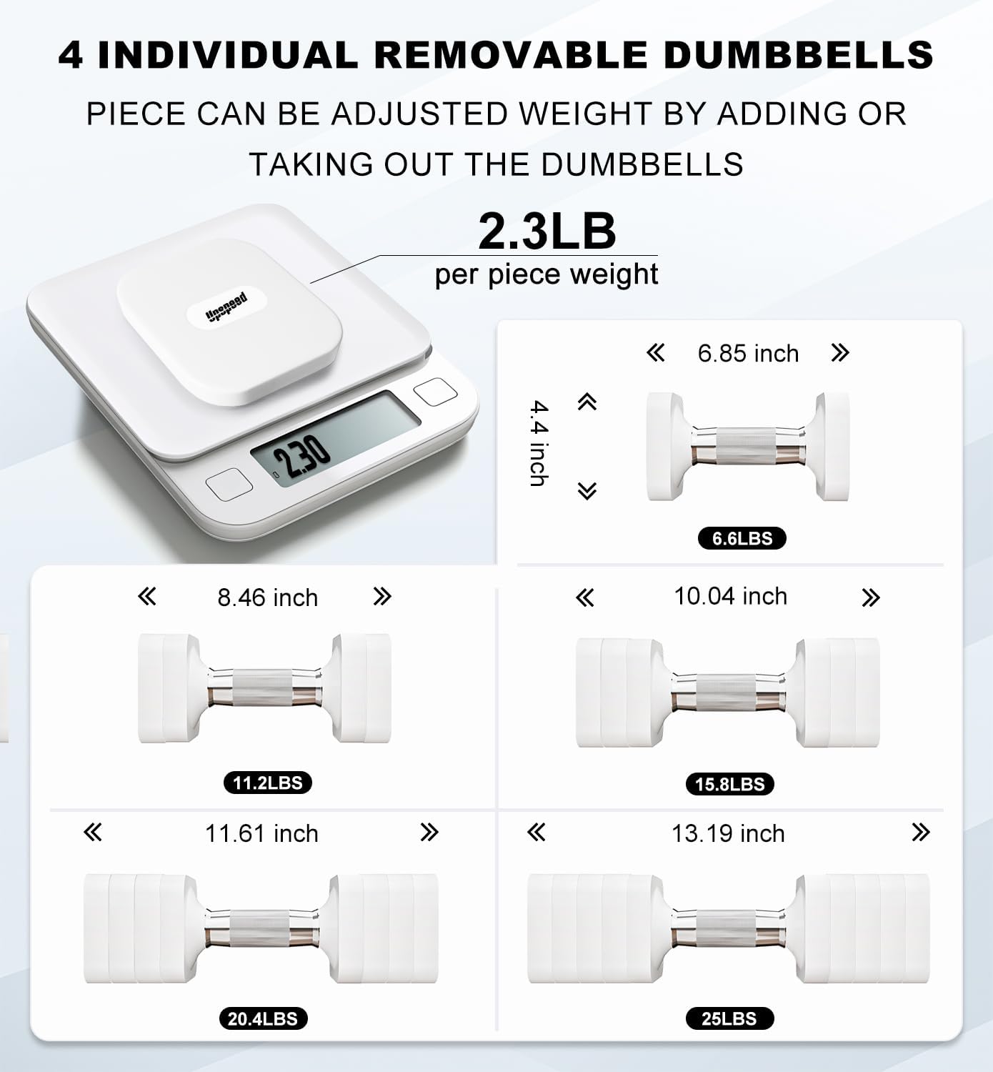 15LB 20LB 50LB Adjustable Dumbbell Set Free Weights Dumbbells Set for Women Men Hand Weights Sets Adjust Dumbbell Weight Sets for Home Gym Exercise Workout Strength Training Equipments