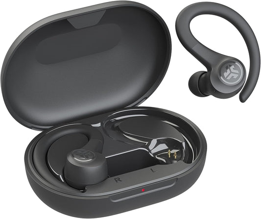 JLab Go Air Sport, Wireless Workout Earbuds Featuring C3 Clear Calling, Secure Earhook Sport Design, 32+ Hour Bluetooth Playtime, and 3 EQ Sound Settings (Graphite/Black)