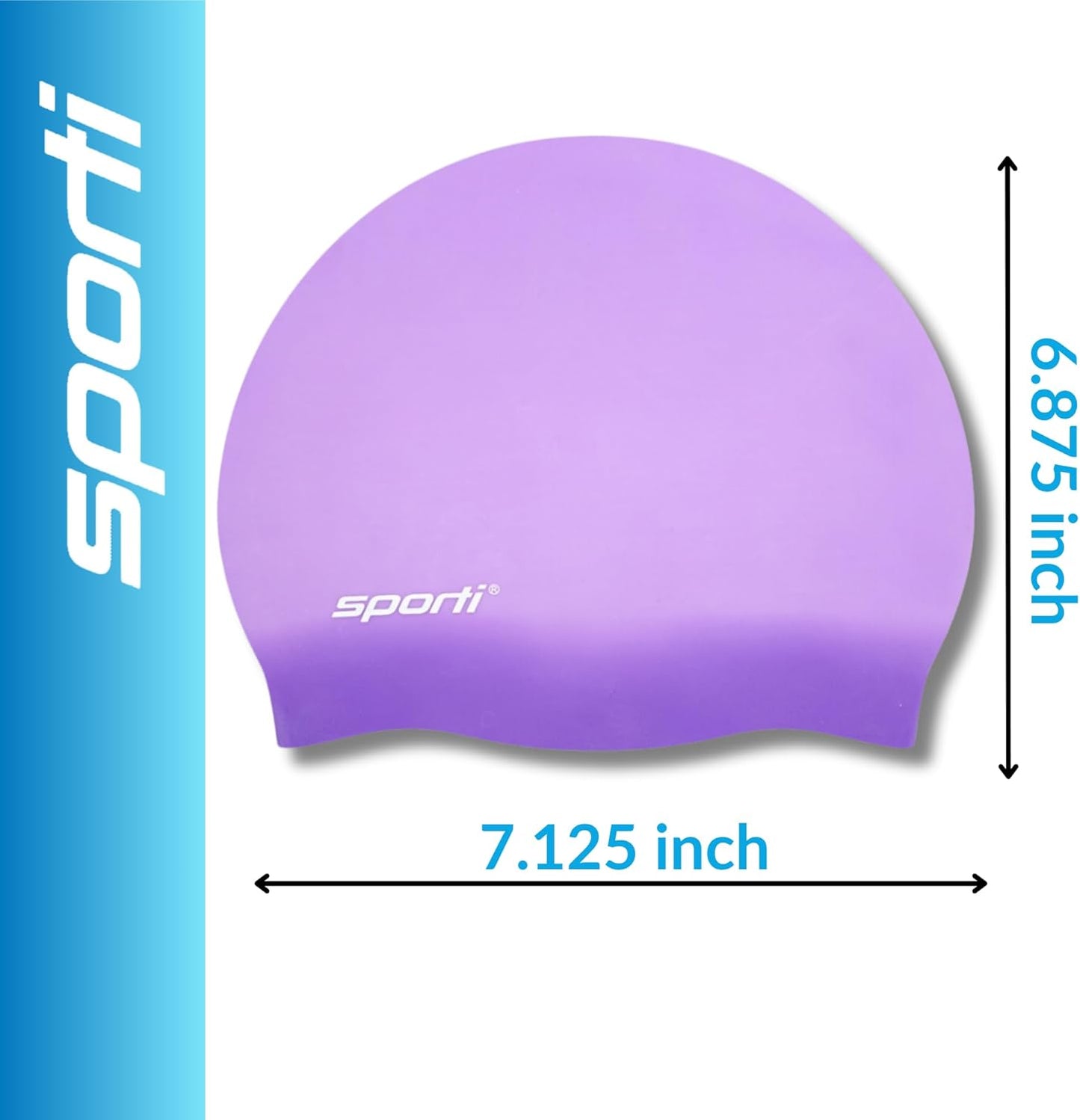 Sporti Silicone Swim Cap for Kids, Unisex Youth Swimming Cap, Protection Bathing Caps for Your Children, Aged 2-10