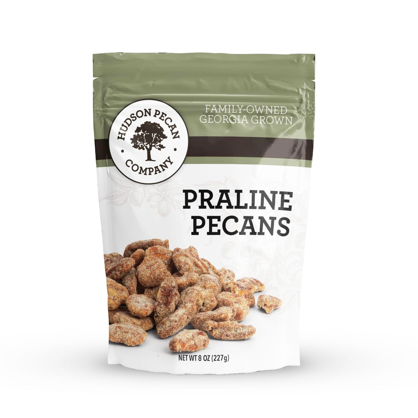 HUDSON PECAN: Praline Pecans - Gourmet Delight in Every Bite - 8oz Resealable Pack for Freshness - Irresistible Southern Sweetness - Perfect for Snacking, Baking, and Gifting - One Pack of Delectable Pecan Pralines (8 Ounce, Praline Pecans)