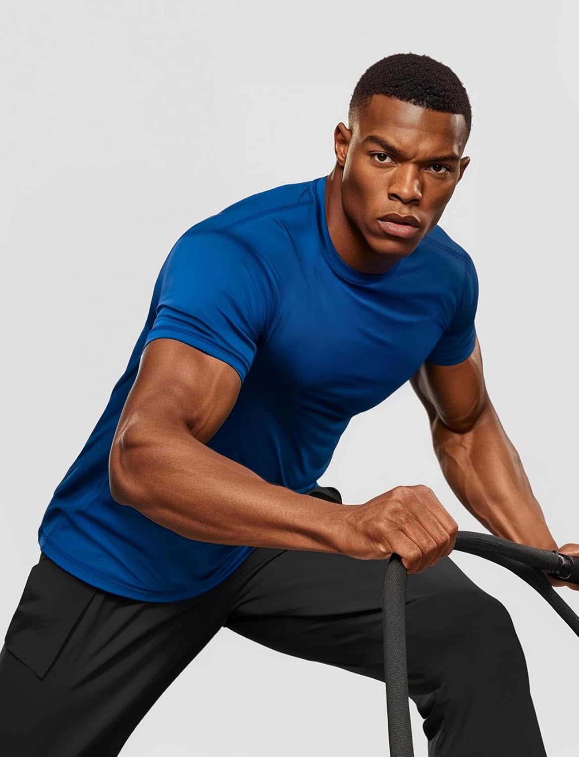 Zengjo Athletic Shirts for Men Short Sleeve Quick Dry Workout Running Gym Sport Exercise Tee Moisture Wicking