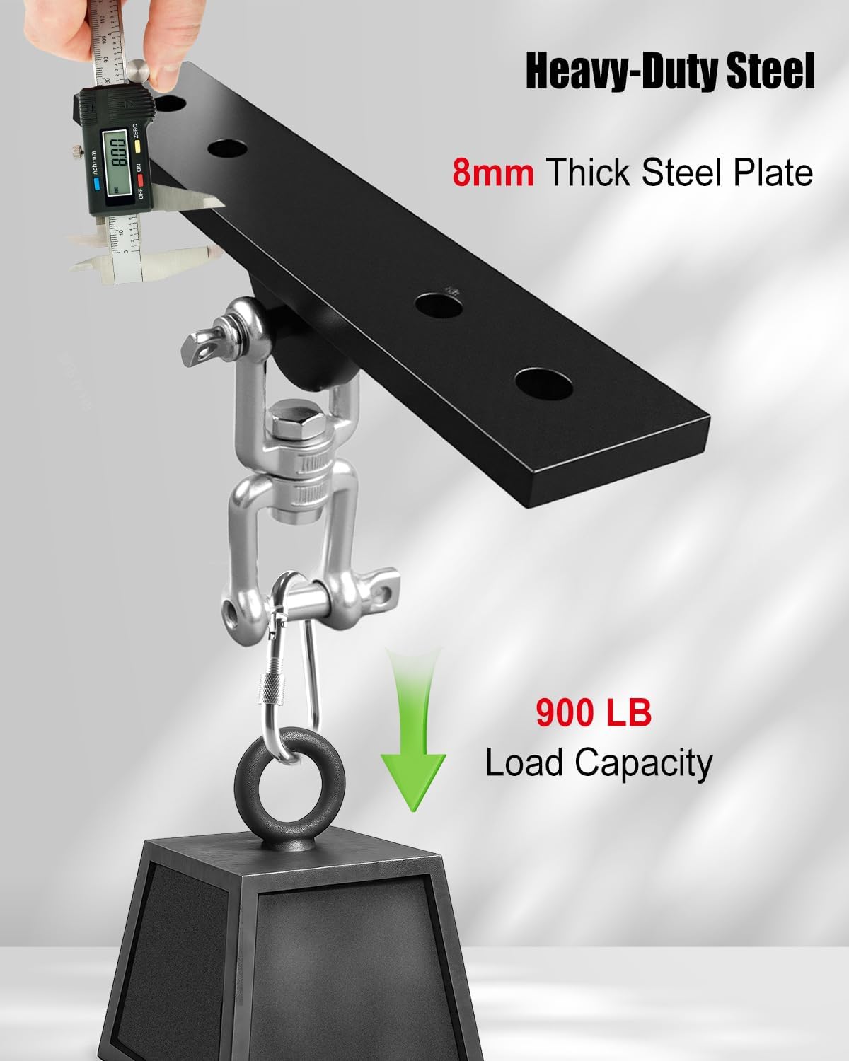 Punching Bag Hanger, Heavy Bag Stand for Punching Bag/Aerial Yoga/Hammock/Sandbag/Swing Chair, 360° Swivel Wall Mount Ceiling Hook – Heavy-Duty Boxing Bag Mount (900LB Capacity)