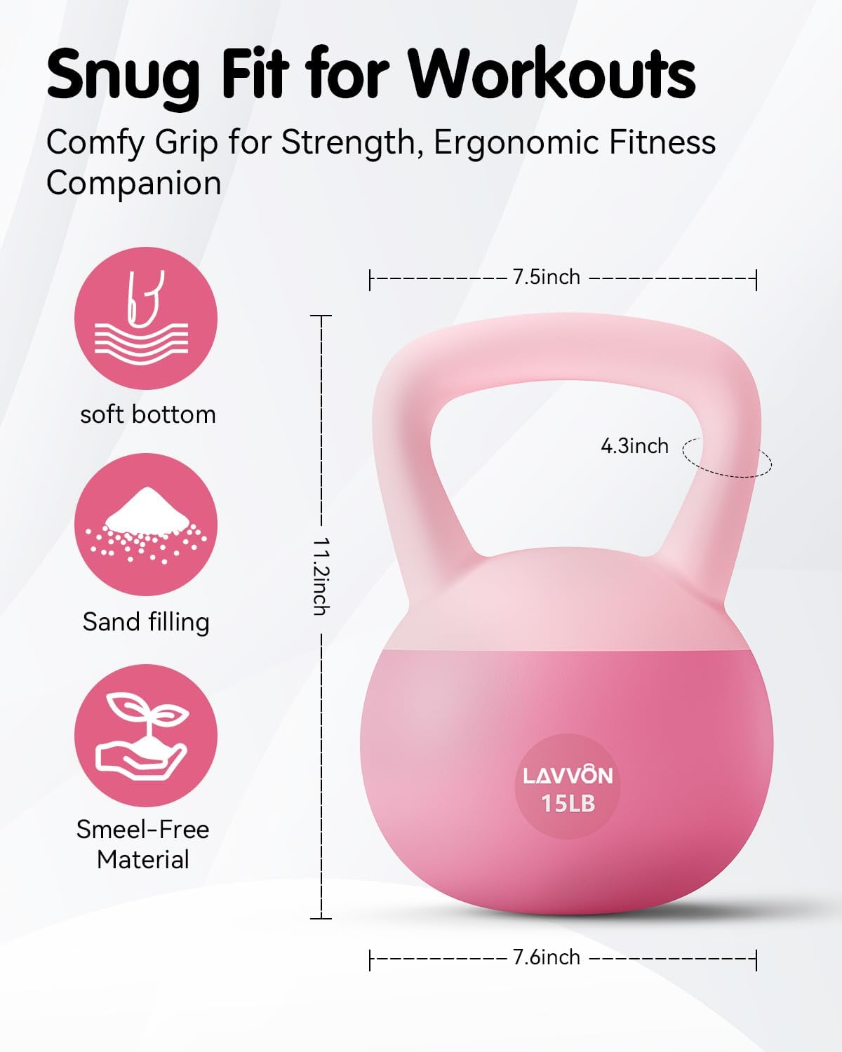 Soft Kettlebell - Cushioned Impact-Resistant Base and Anti-Slip, Kettle bell Anti-Slip Grip Weight for Home Workouts, Safe Strength Training Kettlebells Sets for Women & Men, With Non-slip Gloves