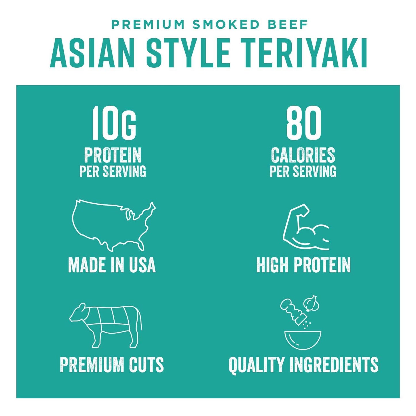 Chef's Cut Real Beef Jerky, Asian Teriyaki, 2.5 Ounce (8 Pack)