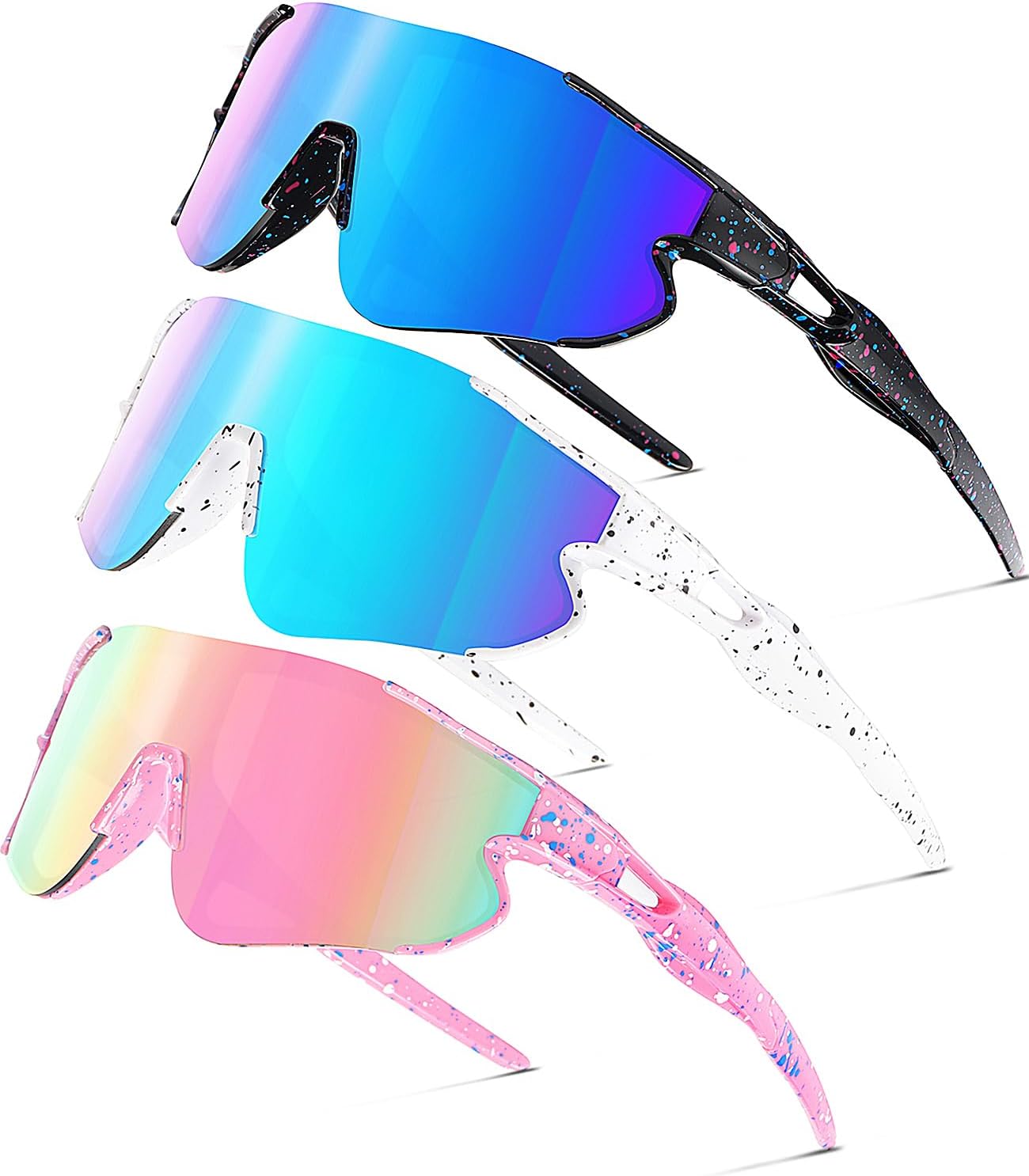 Kids Baseball Sunglasses for Boys Girls Youth Softball Cycling Sports Sunglasses UV400 Protection Age 5-12