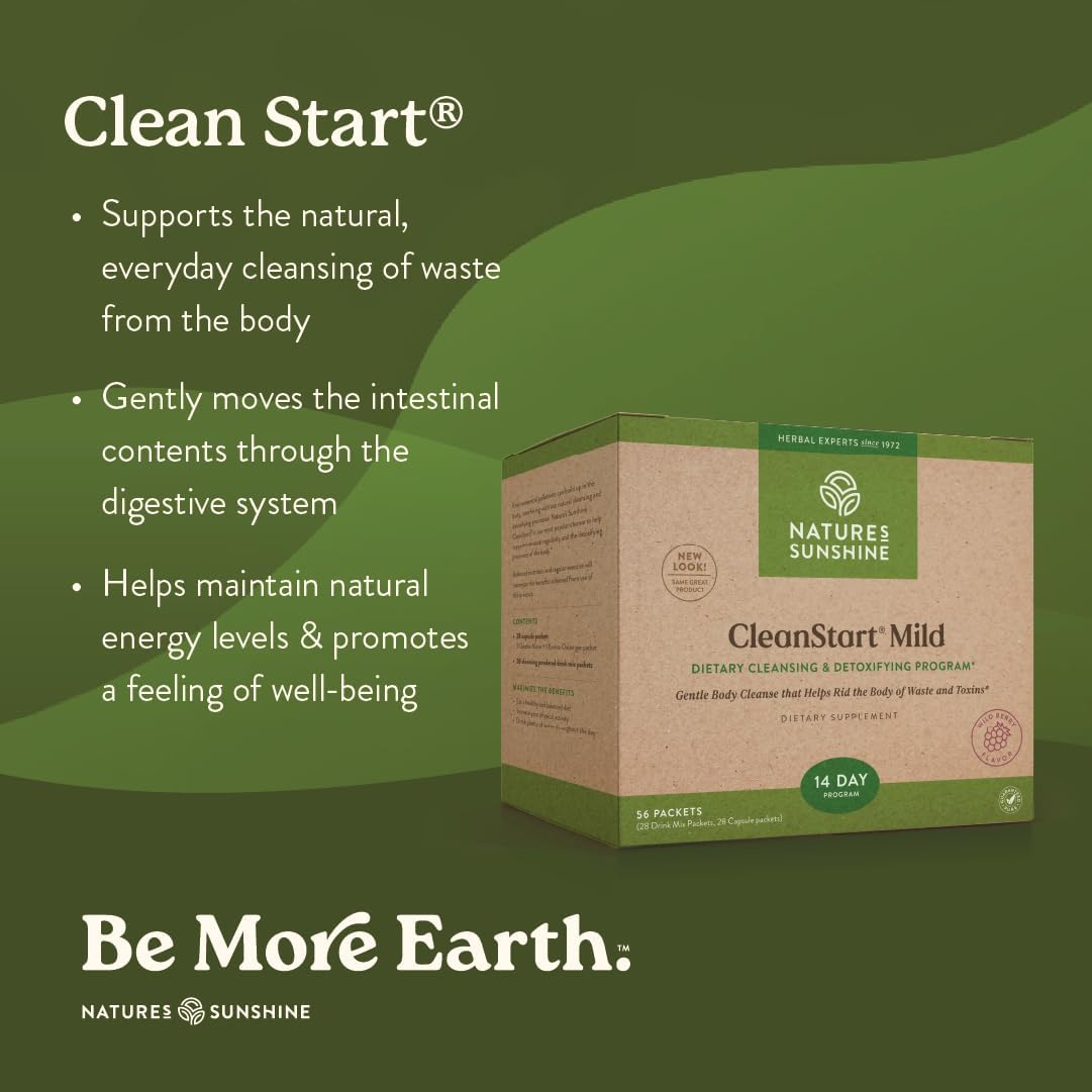 Nature's Sunshine CleanStart Mild, 56 Packets | Powerful Herbal Detox that Supports Natural, Everyday Cleansing of Waste from the Body