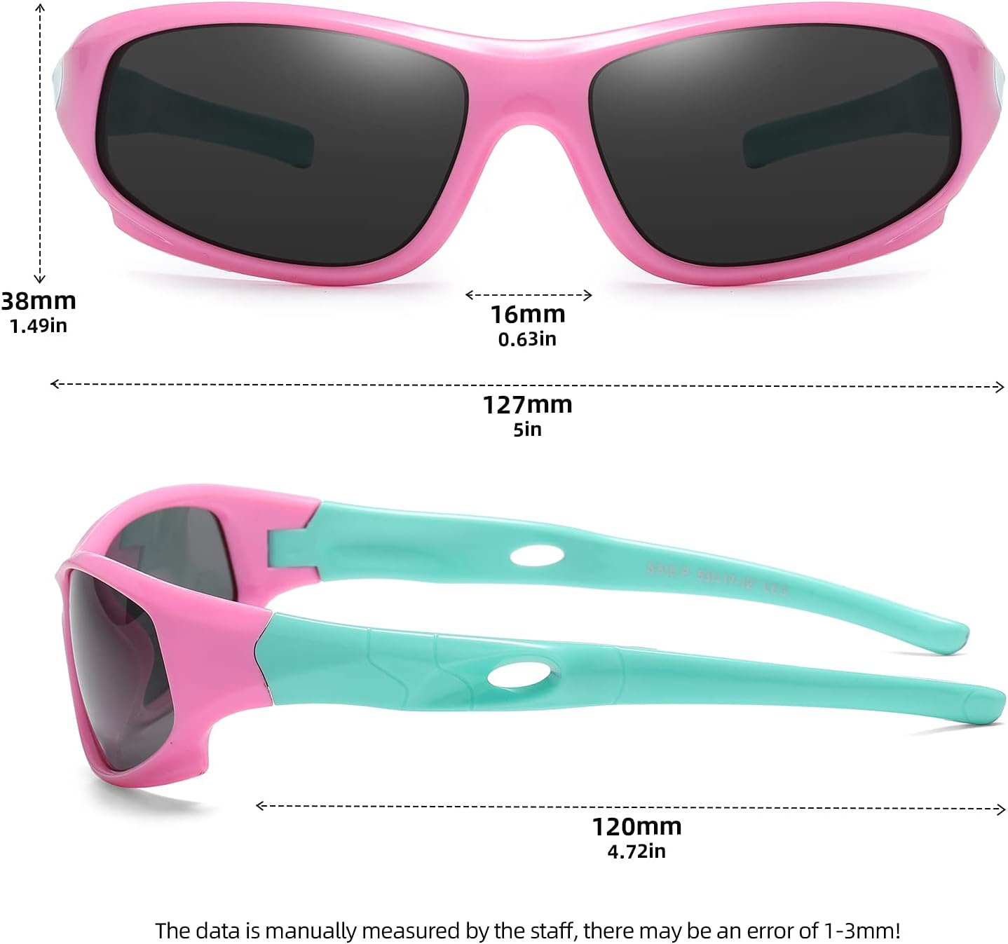 DYLB 3 Pack Flexible Kids Polarized Sunglasses For Boys Girls With Strap, Sport Sunglasses for Children Age 3-10.