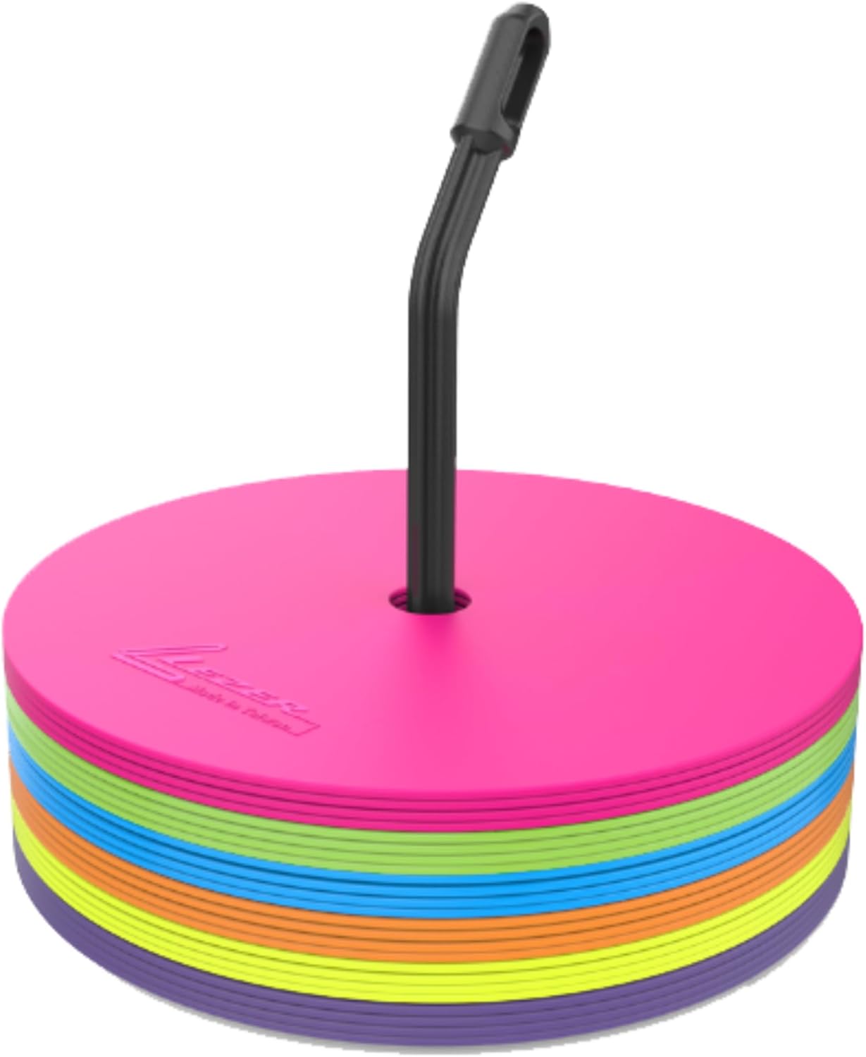 LEZER 9 Inch Flat Cones, Spot Markers, Soccer Cones, Field Court Markers, Sit Spots, Flat Discs, Soccer Training Equipment, Agility Practice, Football, Made in Taiwan