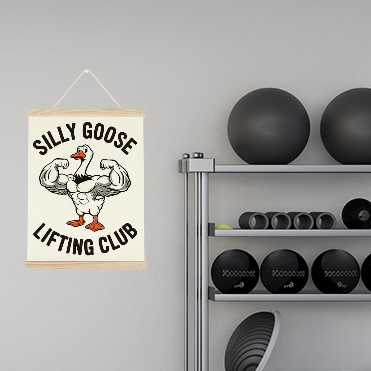 Gym Motivational Posters Funny College Dorm Posters Gifts for Guys Girls Friends SIilly Goose Lifting Club Gym Flag Wall Art Decor Sign for Home Gym Bedroom Office