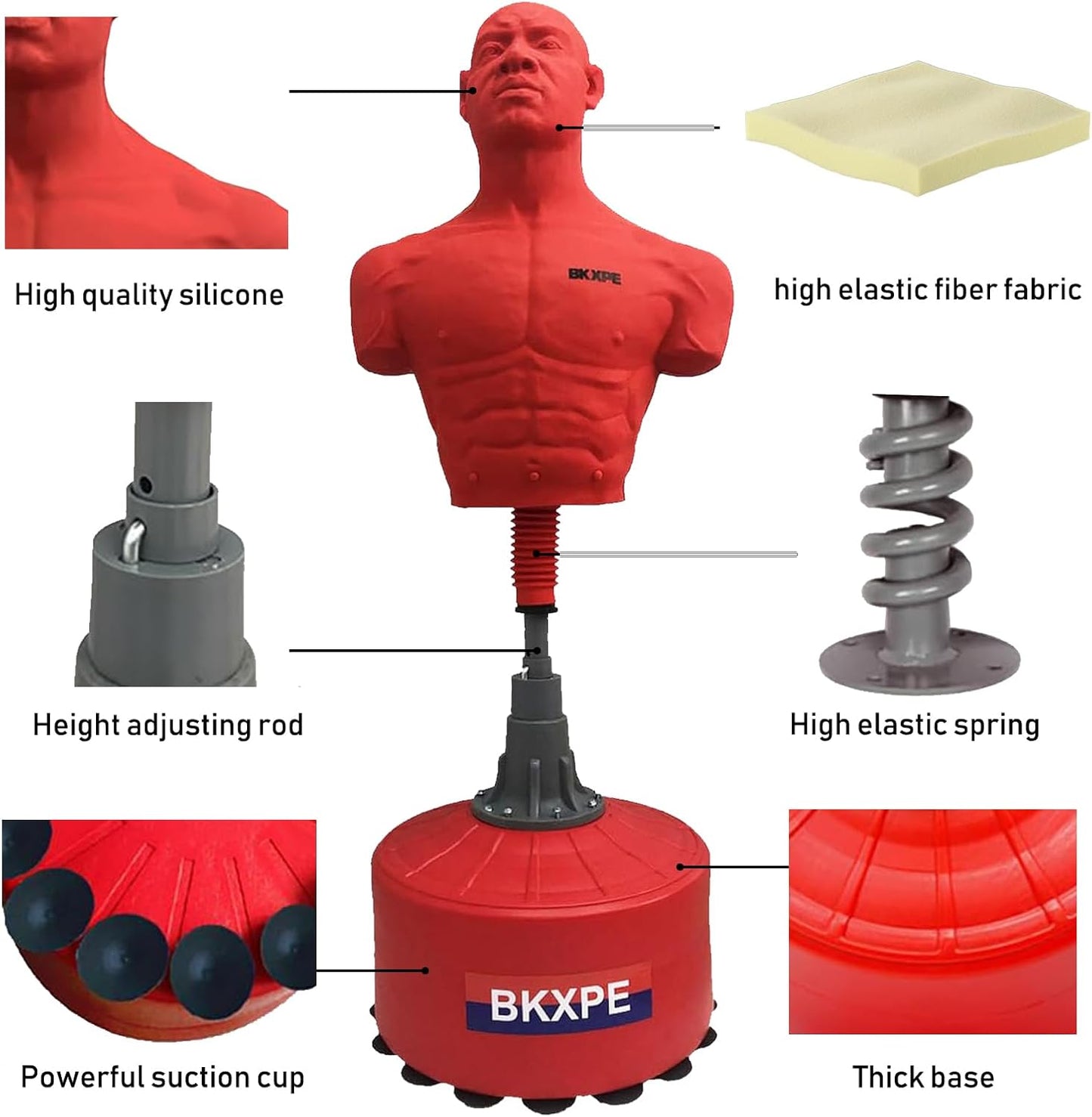 Punching Bags for Adults Silica Gel Heavy Bag Stand Bob Punching Dummy Kick Boxing Mannequin Home Gym