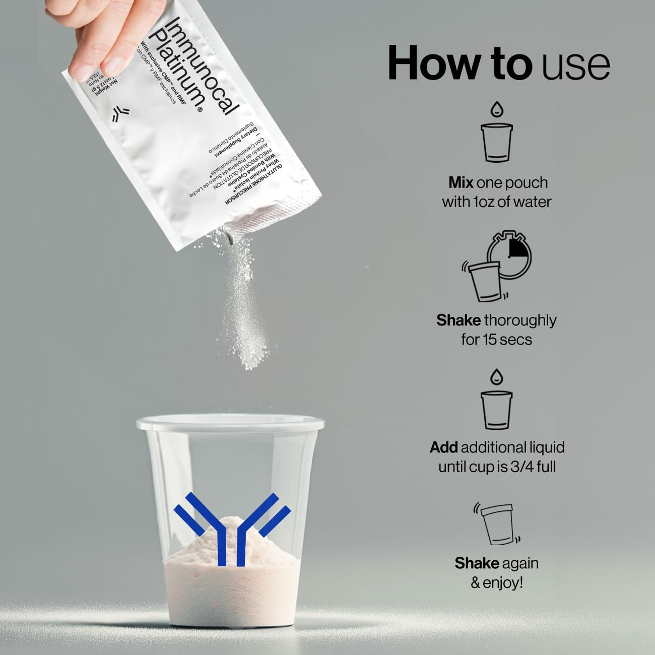 Immunocal Platinum Glutathione Precursor – Whey Protein Isolate, Anti-Aging, Skin + Cell Renewal, Immune Support, Detox + Bone Support | Fat and Sugar Free, Lactose-Intolerant Friendly | 30 Servings