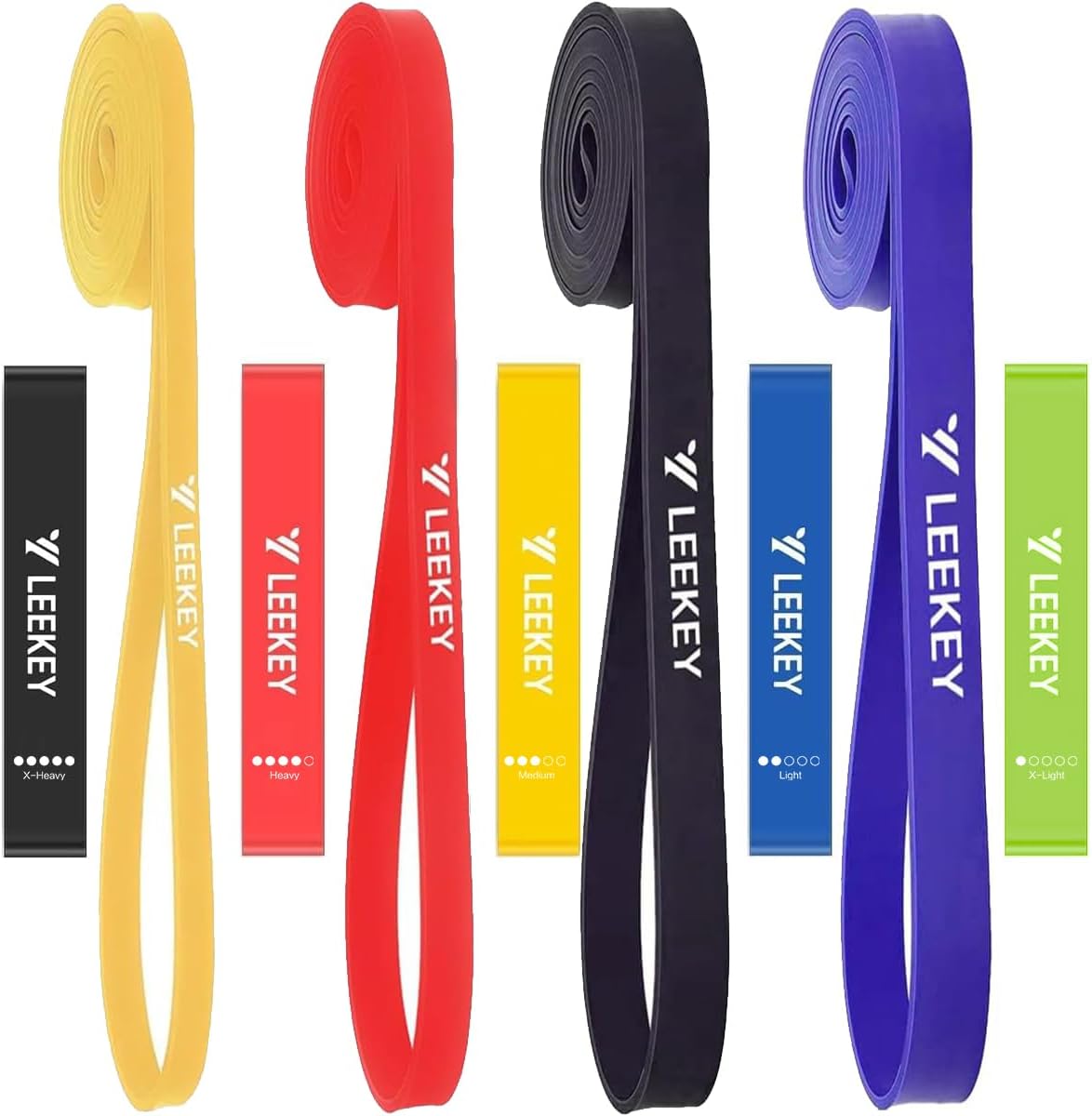 LEEKEY Resistance Bands Set for Pull-Up Assistance & Full-Body Training, Multi-Level Exercise Bands with Bag for Home Workouts, Physical Therapy, Strength Training (Men/Women)