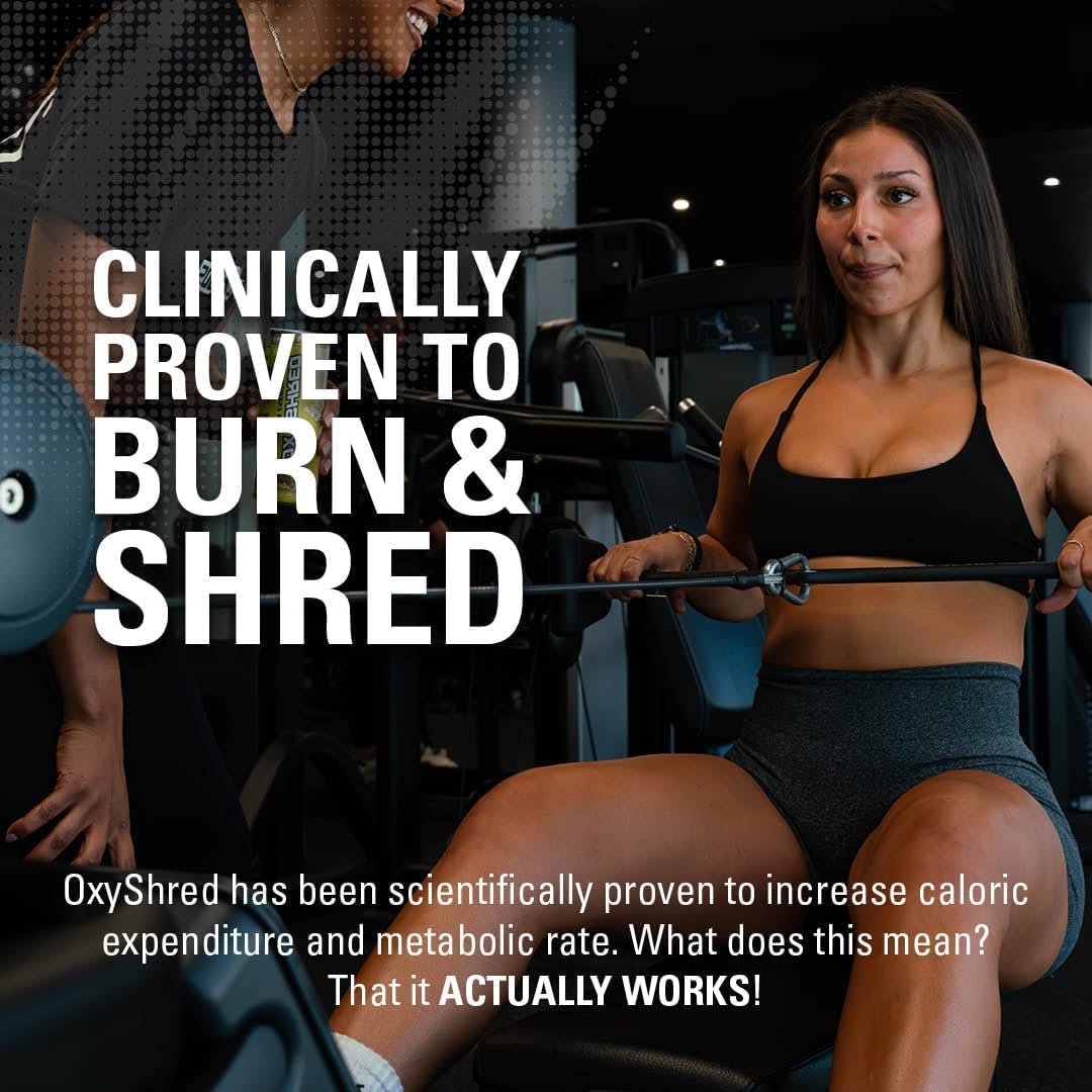 EHP Labs OxyShred Pre Workout Powder - Preworkout Powder with L Glutamine & Acetyl L Carnitine, Energy Boost Drink - Bahama Breeze, 60 Servings