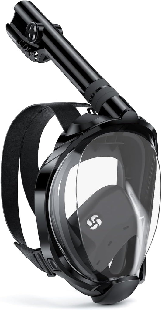 W WSTOO Full Face Snorkel Mask Adults,Suitable for Beginners Dry Top Snorkeling Gear,Can Your Mouth or Nose to Breathe,180 Degrees Panoramic View,Anti-Fog Anti-Leak,Summer Travel and Vacationing Gifts