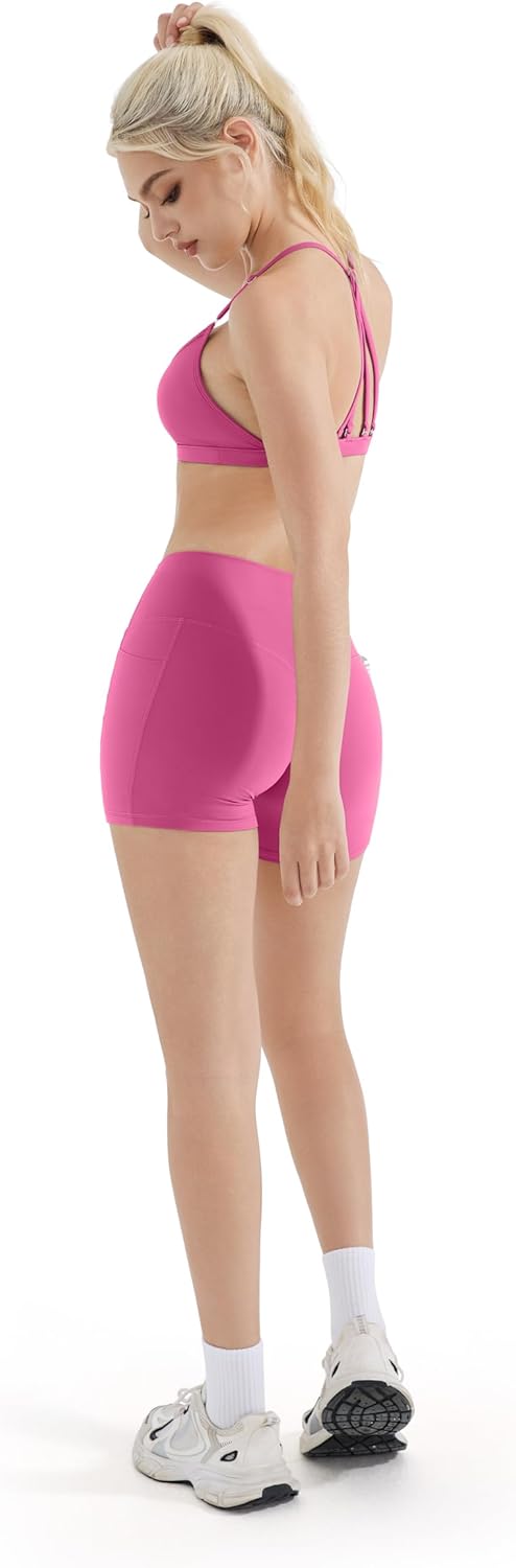 SUUKSESS Workout Sets for Women Padded Open Back Strappy Gym Set Criss Cross Yoga Sets 2 Pieces