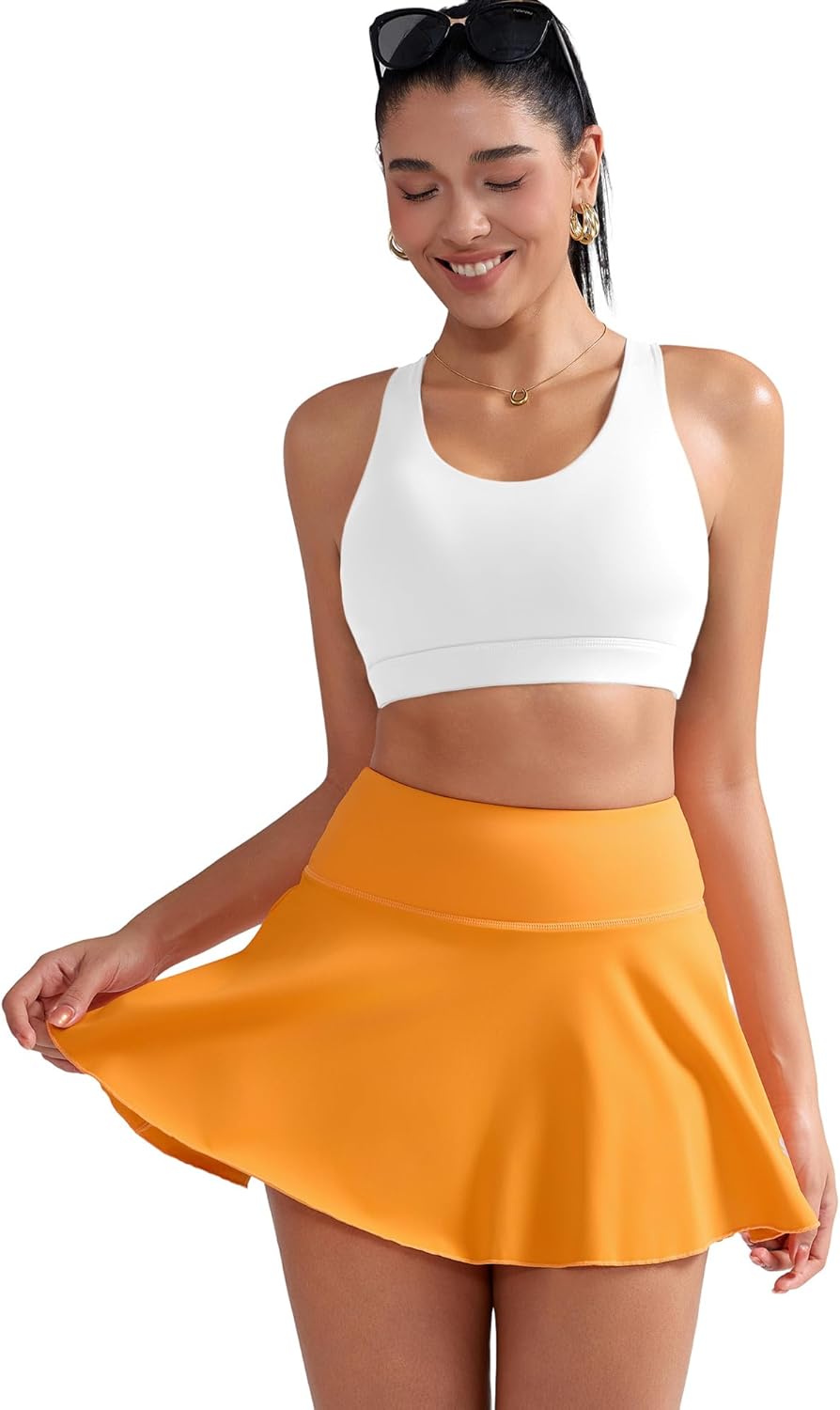 RUNNING GIRL Sports Bra for Women, Criss-Cross Back Padded Strappy Sports Bras Medium Support Yoga Bra with Removable Cups