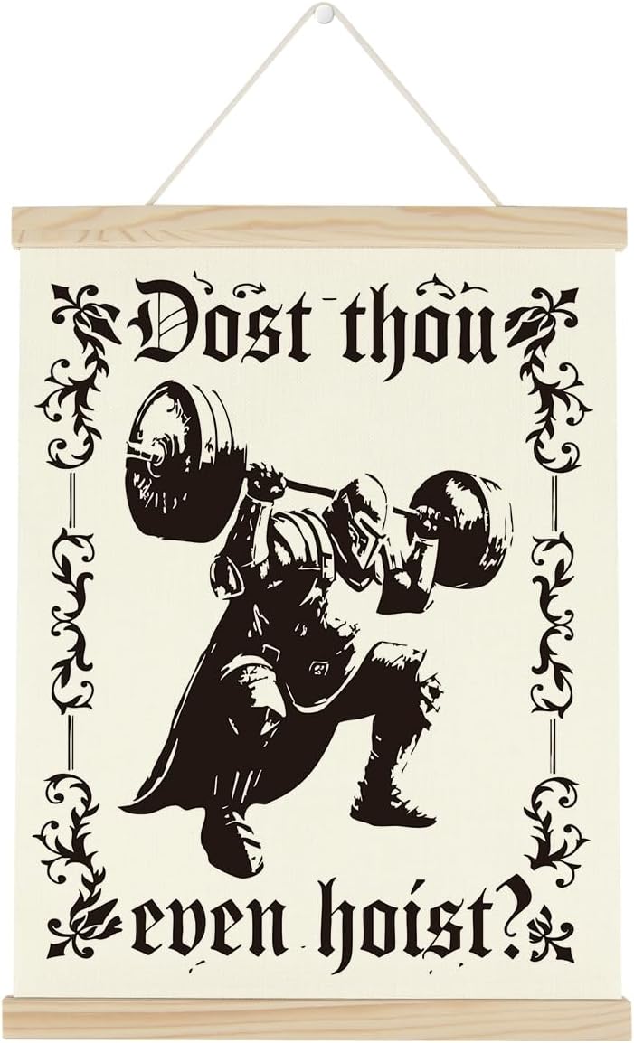 Gym Motivational Posters Funny College Dorm Posters Gifts for Guys Friends Dost Thou Even Hoist Gym Flag Wall Art Decor Sign for Home Gym Bedroom Office