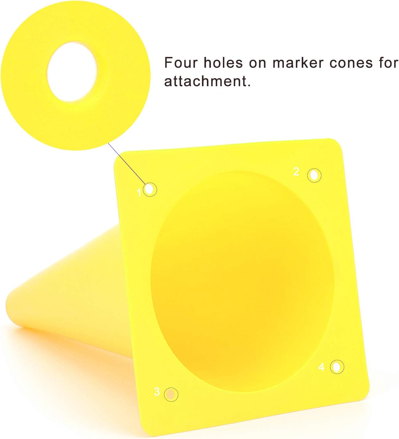 12 Inch Traffic Training Cones, Plastic Safety Parking Cones, Agility Field Marker Cones for Soccer Basketball Football Drills Training, Outdoor Sport Activity & Festive Events - 6 Colors