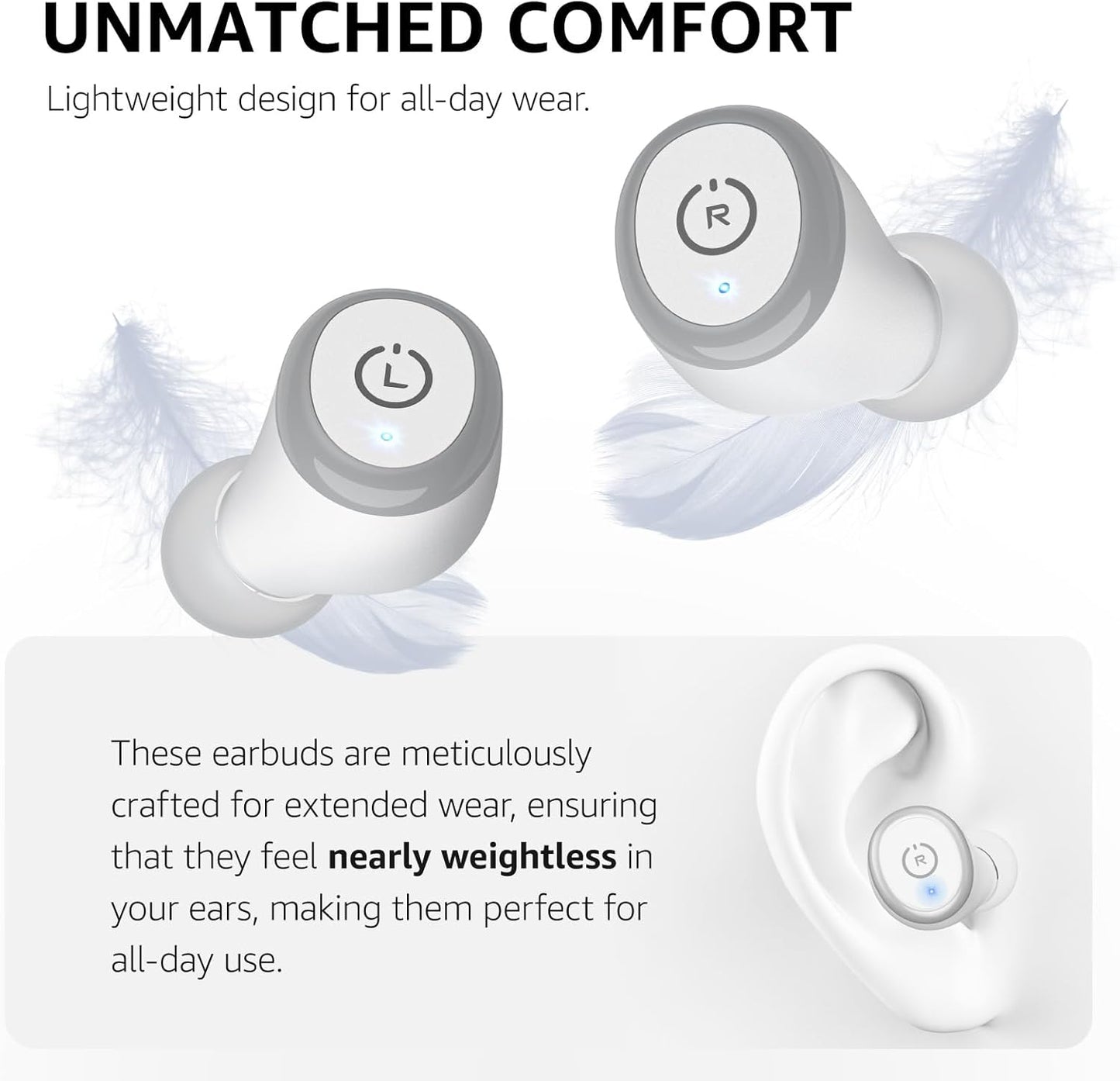 TOZO T10 Wireless Earbuds Bluetooth 5.3 Headphones, App Customize EQ, Ergonomic Design, 55H Playtime, Wireless Charging Case, IPX8 Waterproof Sound in-Ear Headset, 2025 New Version