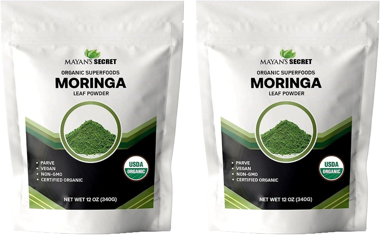 Mayan's Secret - Pure Moringa Powder Organic 12oz, Superfood for Energy & Immunity | Non-GMO, Vegan, Gluten-Free