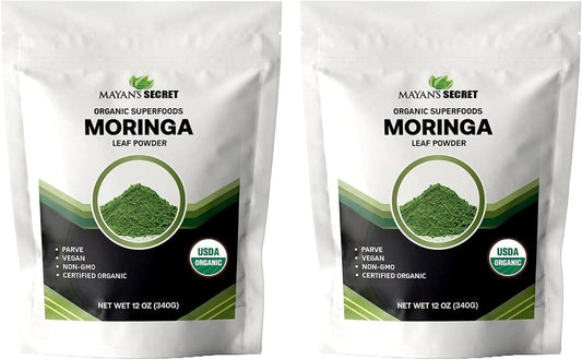 Mayan's Secret - Pure Moringa Powder Organic 12oz, Superfood for Energy & Immunity | Non-GMO, Vegan, Gluten-Free
