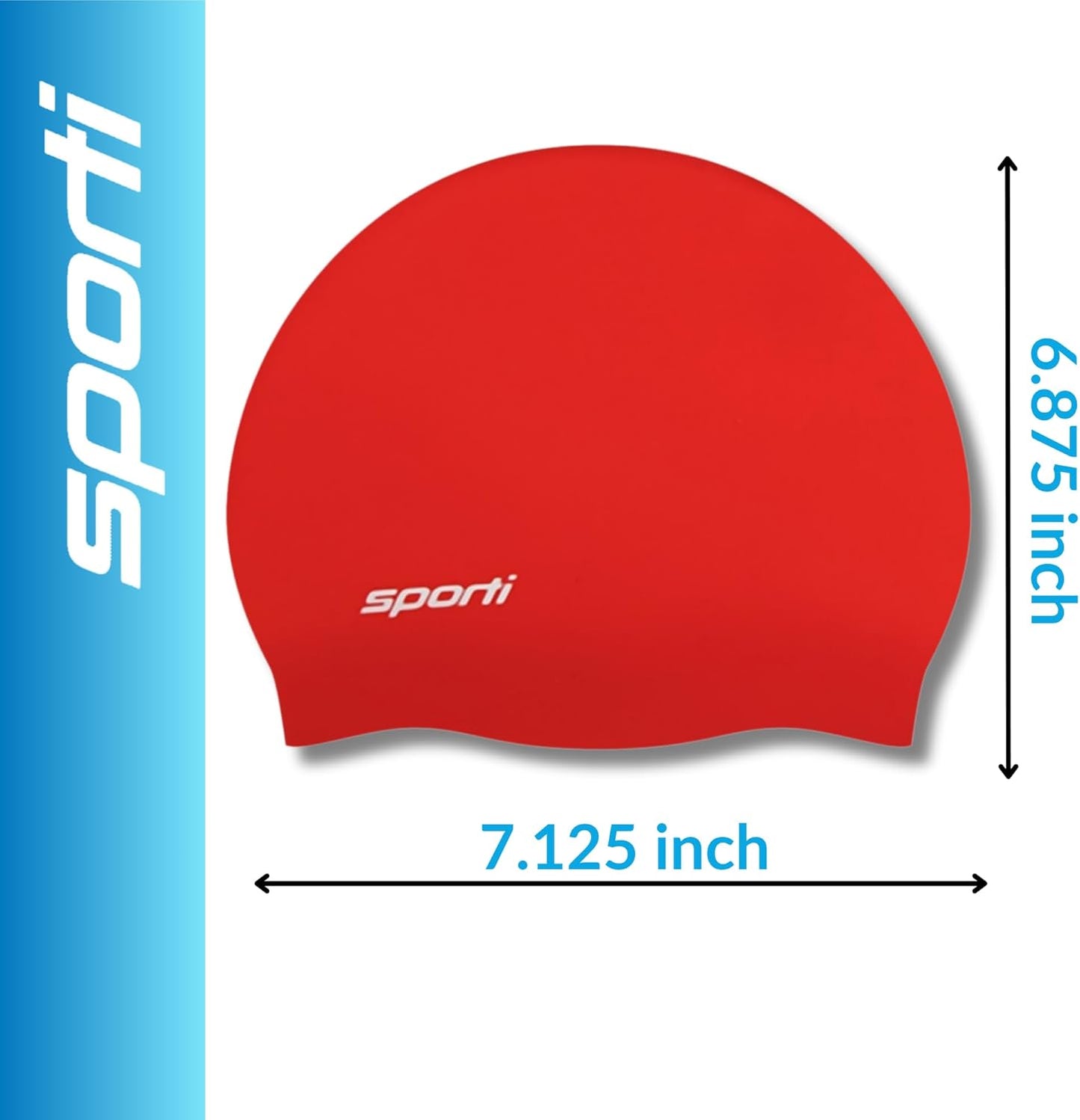 Sporti Silicone Swim Cap for Kids, Unisex Youth Swimming Cap, Protection Bathing Caps for Your Children, Aged 2-10