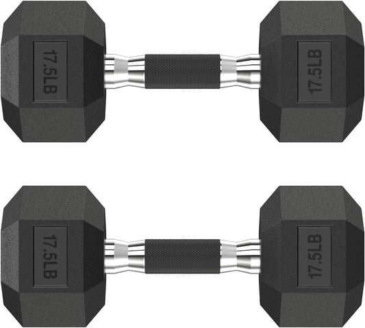 Hex Dumbbell Set 2.5-400 lb, Rubber Encased Exercise & Fitness Dumbbells, Weights Dumbbells Set of 2, Hand Weight for Strength Training