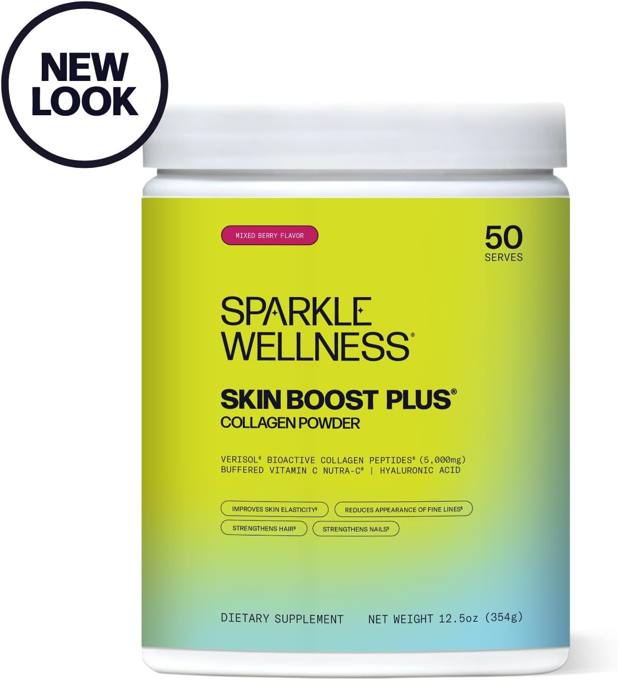 Skin Boost Plus (Mixed Berry) [50-Serves] | Collagen Powder Supplement with VERISOL Bioactive Hydrolyzed Collagen Peptides, Vitamin C & Hyaluronic Acid to Improve Skin Elasticity