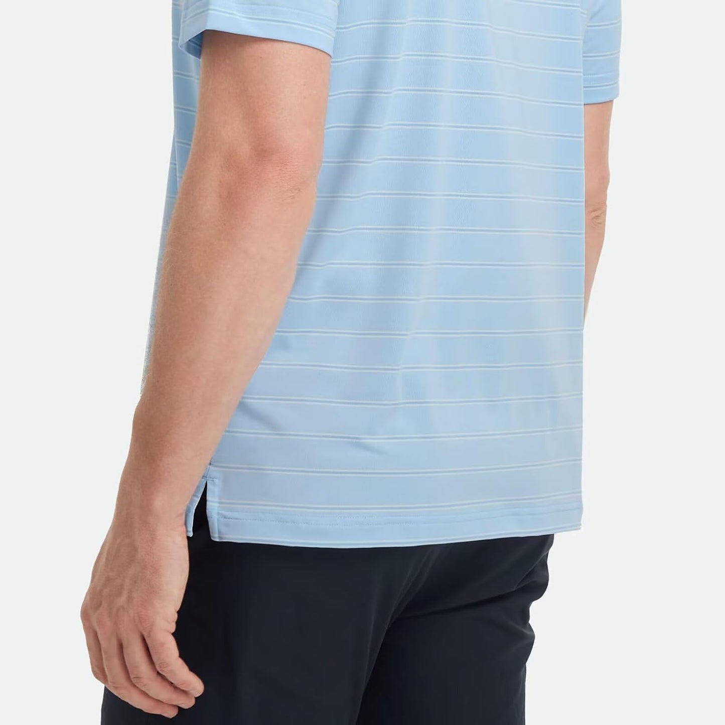 M MAELREG Golf Shirts for Men Moisture Wicking Striped Polo Performance Dry Fit Business Sports Mens Polo Shirts Short Sleeve