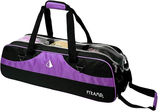 Pyramid Path Slim Triple Tote Roller Bowling Bag (No Shoe Pocket) With Large Side Accessory Pockets - Lightweight and Designed for Travel
