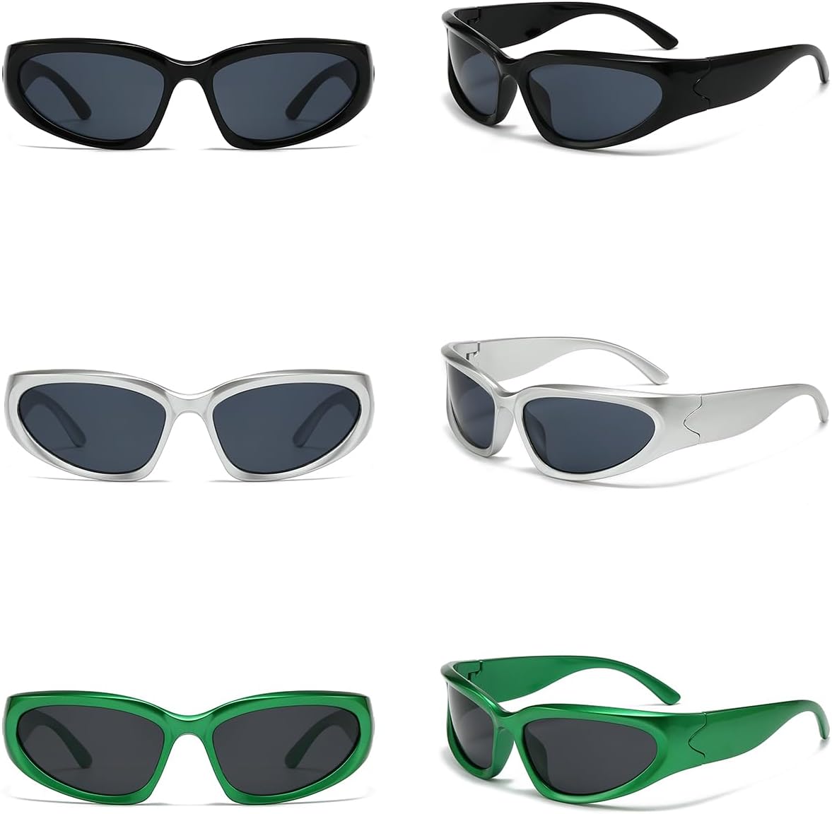 SOAR&EAGLE Y2K 3Pack Polarized sunglasses Wrap Around Men's Women's sunglasses Fashion Sport Shades Sun Glasses