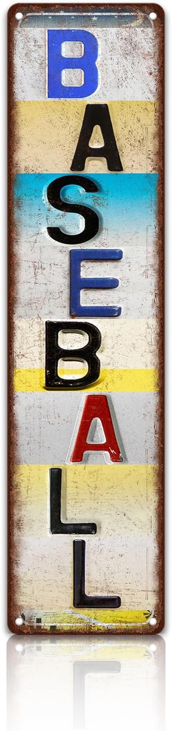Vintage Sport Street Sign Baseball Wall Decor Metal Tin Signs Poster