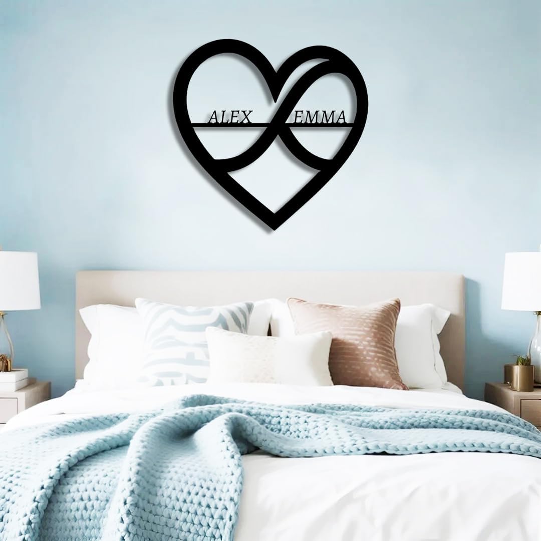 Personalized Wedding Metal Name Sign | Custom Wall Art Gifts for Couples | Custom Metal Signs |Engagement Gift | Anniversary Wedding Date Sign | Bedroom Decor for Couples