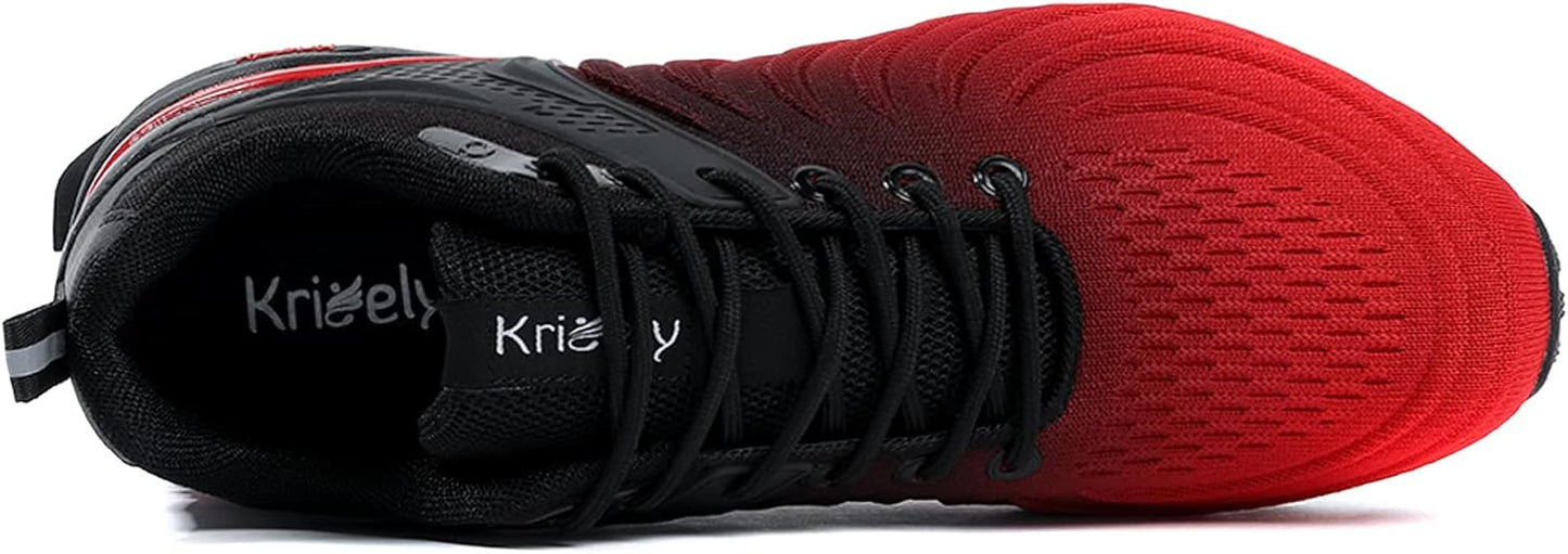 Kricely Men's Walking Shoes Breathable Lightweight Fashion Sneakers Non Slip Sport Gym Jogging Trail Running Shoes