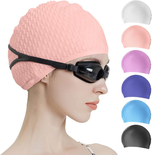 Tripsky Silicone Swim Cap,Comfortable Bathing Cap Ideal for Curly Short Medium Long Hair, Swimming Cap for Women and Men, Shower Caps Keep Hairstyle Unchanged…