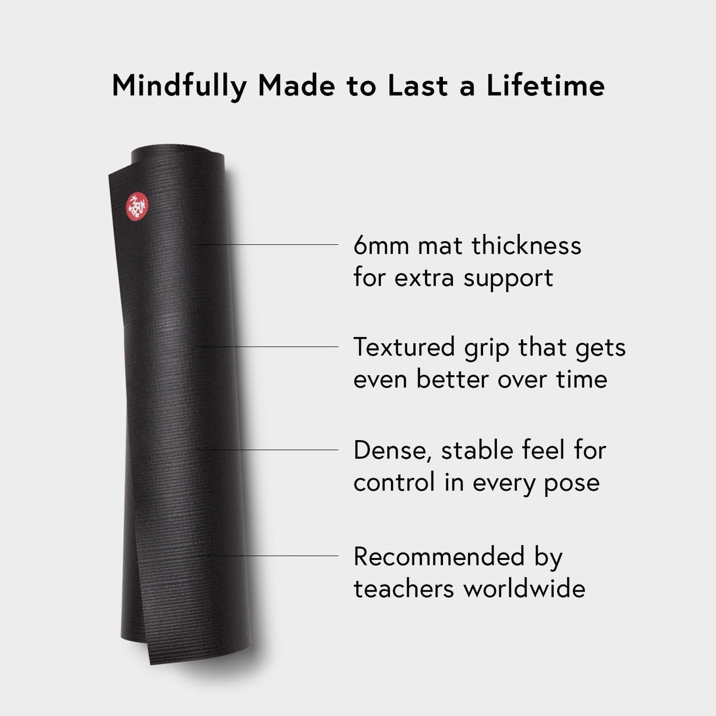 Manduka PRO Yoga Mat 71" - 6mm | Lifetime Durability | Hygienic Construction | Premium Studio Quality | Teacher Approved | 71 x 26 inches | Verve