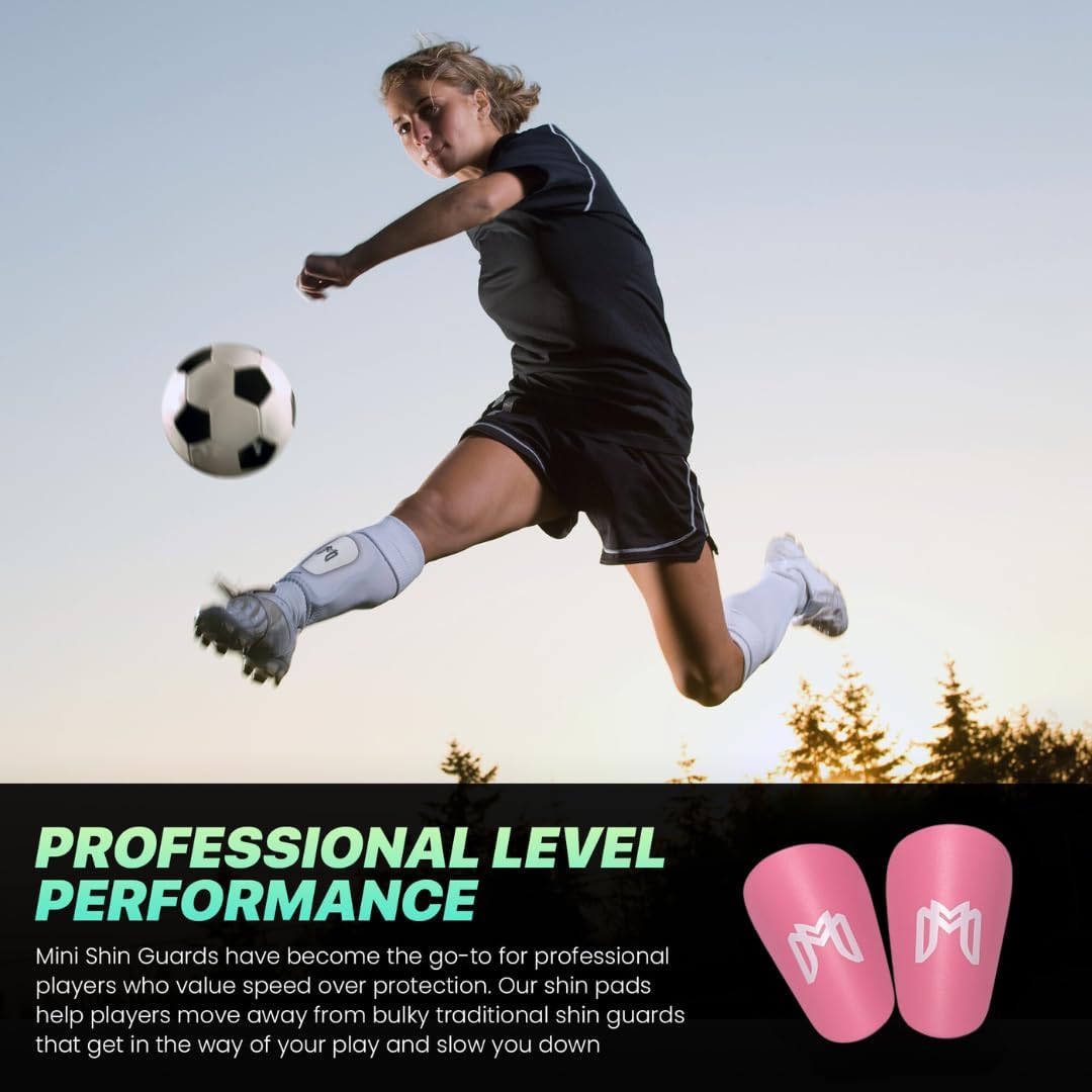 MiniGuards - Mini Shin Guards for Soccer Players - Tiny Shin Pads for Men, Women, Teens - Miniature Shin Guards 3.9 x 2.4 inch - Perfect for High Level Soccer Athletes