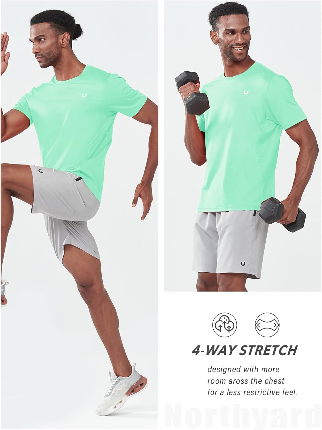 NORTHYARD Mens Athletic Shirts Short Sleeve Gym Workout Running Training Sports Performance T Shirt Basic Tee for Men