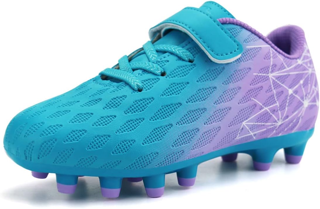brooman Kids Firm Ground Soccer Cleats Boys Girls Athletic Outdoor Football Shoes
