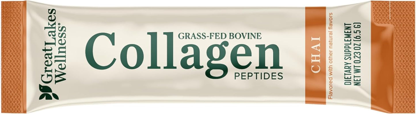Great Lakes Wellness Collagen Peptides Powder for Skin, Hair, Nails, Joints & Digestion - Variety Flavors - Quick Dissolve Hydrolyzed, Non-GMO, Kosher - 12 Sticks