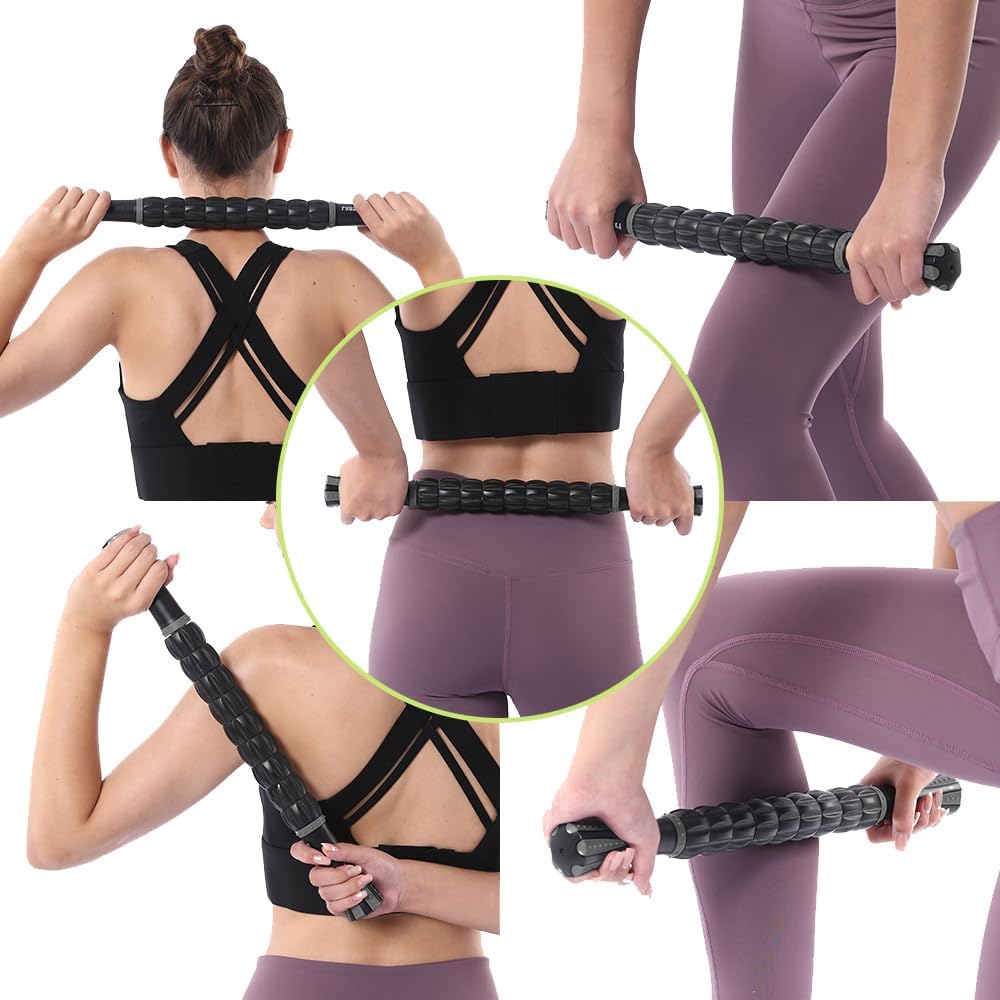 Muscle Roller, Massage Roller Stick for Athletes, Help Reducing Muscle Soreness Cramping Tightness Leg Arms Back Calves Muscle Massager(Gray Black)