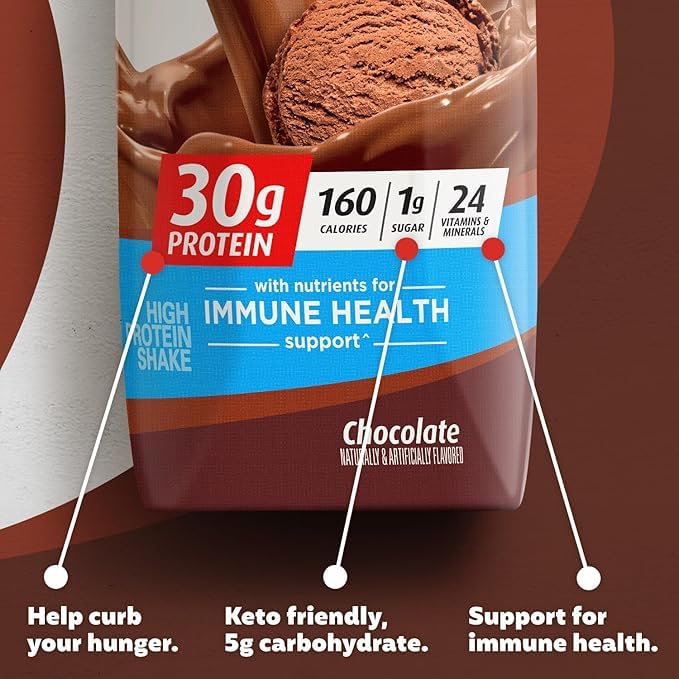 Premier Protein Protein Shake, Chocolate, 30g Protein, 1g Sugar, 11 fl oz Pack of 12