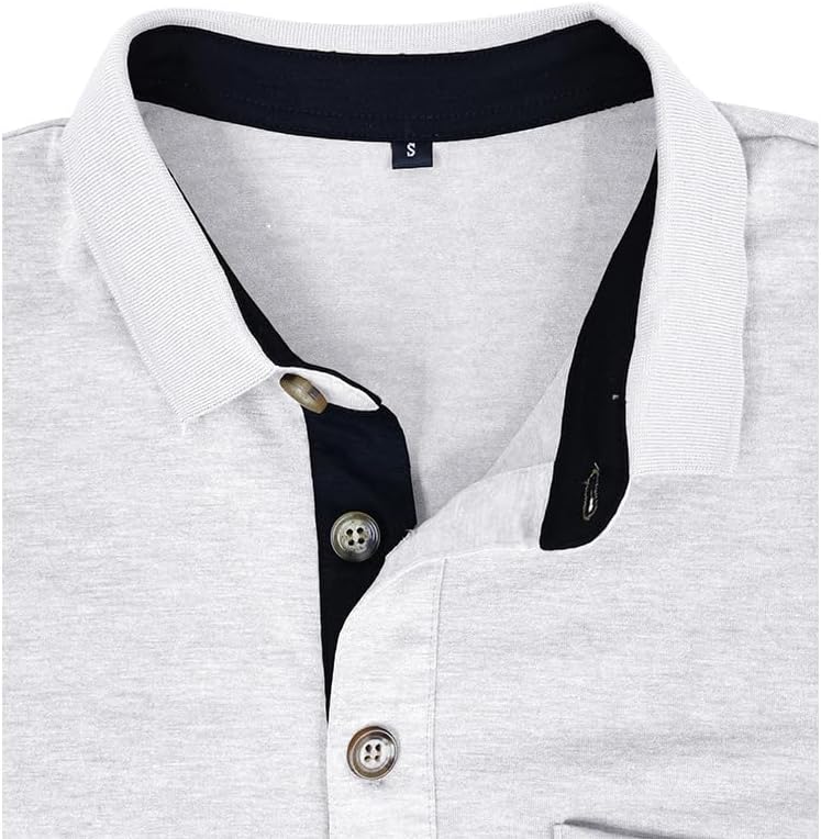 SEGANUP Men's Fashion Polo Shirts Short Sleeve Casual Cotton Golf Shirts Moisture Wicking Polo Shirt with Pocket