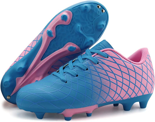 JABASIC Kids Outdoor Soccer Cleats Athletic Firm Ground Football Shoes