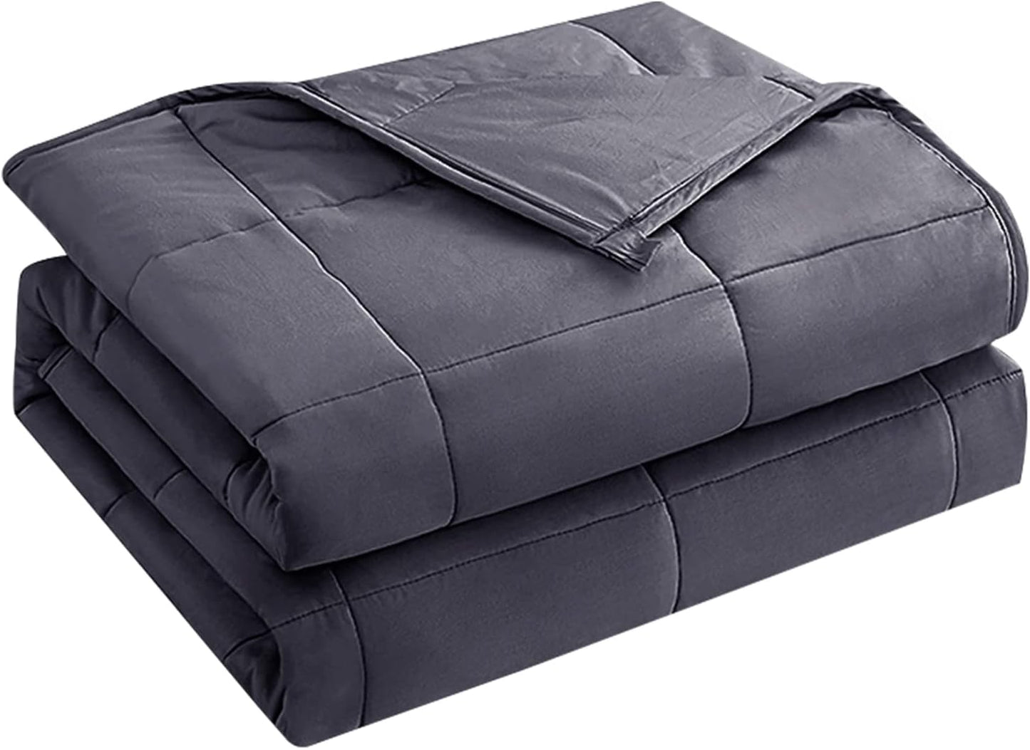 yescool Weighted Blanket for Adults (15 lbs, 48" x 72", Grey) Cooling Heavy Blanket for Sleeping Perfect for 140-160 lbs, Twin Size Breathable Blanket with Premium Glass Bead, Machine Washable